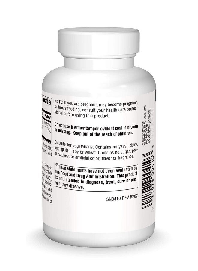 Source Naturals Vitamin B-2 Riboflavin 100 mg Supports Energy Production - 250 Tablets - Image 2