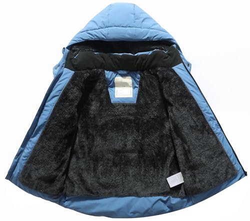 BYLESIN Kids Boy's Winter Coat Fleece Lined Waterproof Jacket Puffy Cotton Coat Thick Hooded Down Outdoor Coats - Image 3
