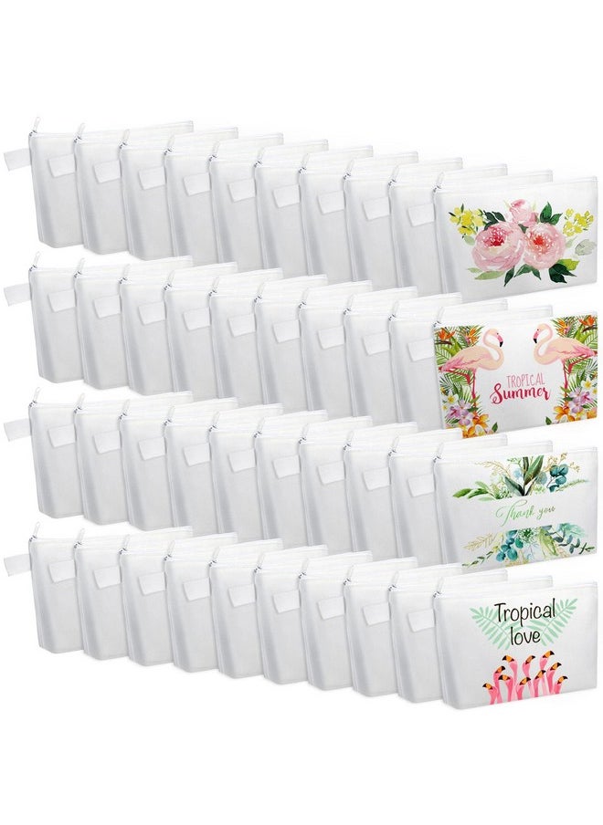 Saintrygo 40 Pcs Blank Canvas Bag Sublimation Cosmetic Canvas Pouch (5 X 10 X 1.8 Inches)  - Image 1
