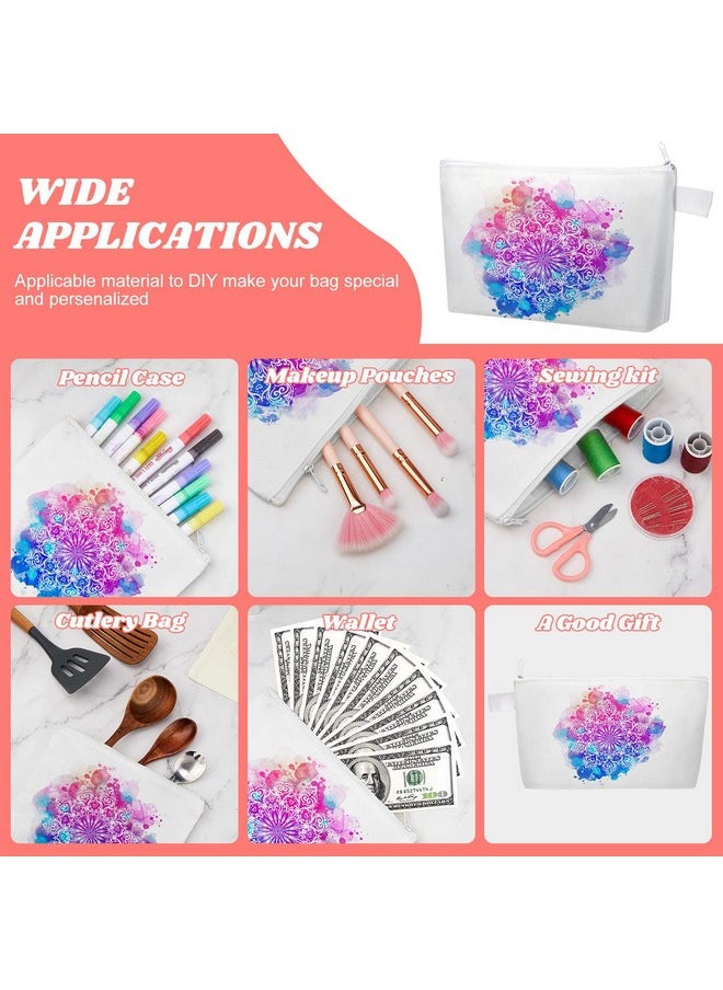 Saintrygo 40 Pcs Blank Canvas Bag Sublimation Cosmetic Canvas Pouch (5 X 10 X 1.8 Inches)  - Image 5