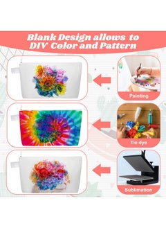 Saintrygo 40 Pcs Blank Canvas Bag Sublimation Cosmetic Canvas Pouch (5 X 10 X 1.8 Inches)  - Image 4