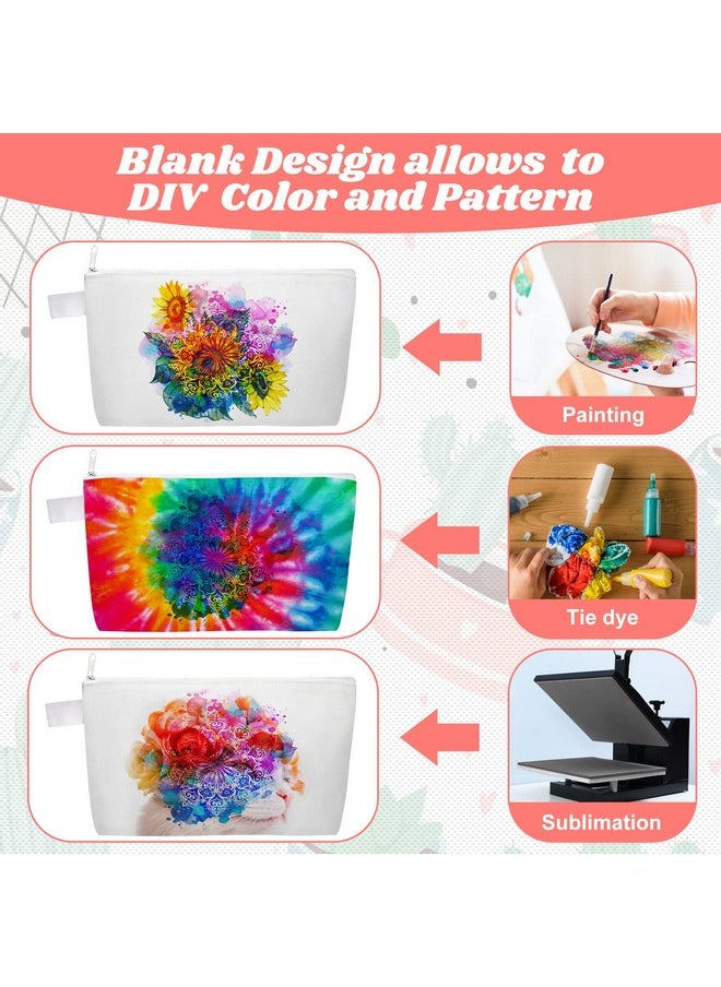 Saintrygo 40 Pcs Blank Canvas Bag Sublimation Cosmetic Canvas Pouch (5 X 10 X 1.8 Inches)  - Image 4