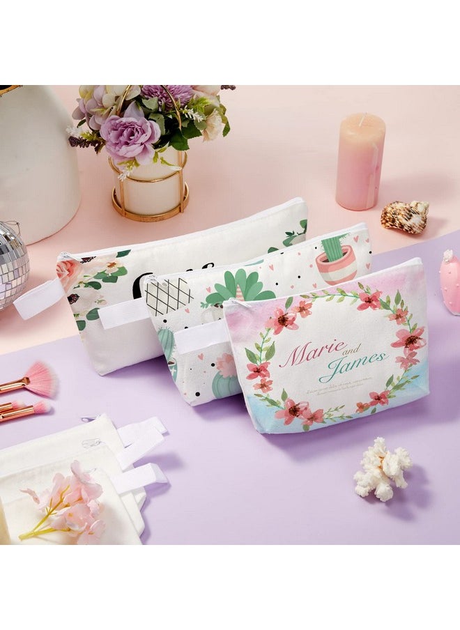 Saintrygo 40 Pcs Blank Canvas Bag Sublimation Cosmetic Canvas Pouch (5 X 10 X 1.8 Inches)  - Image 3
