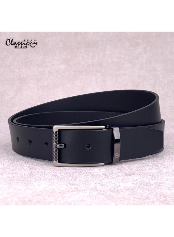 Classic Milano Genuine Leather Belt for Men – Black Formal Belt Men – Men Belts for Office & Business Wear – Mens Belt Leather with Gift Box - Image 1