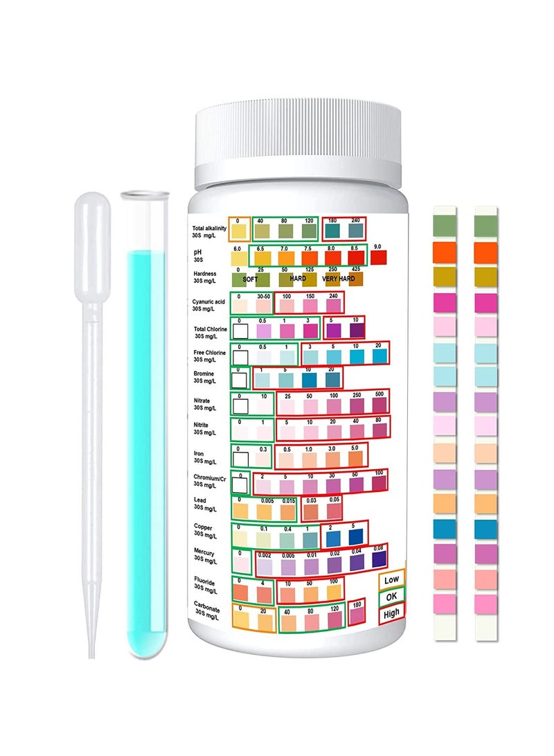 Generic Multifunctional Water Testing Strips for Drinking Water- Hofun EPA Level Home Use, Water Test strips with Lead, Mercury, Iron, Copper, PH, Hardness, Chlorine for Water Quality Test  - Image 1