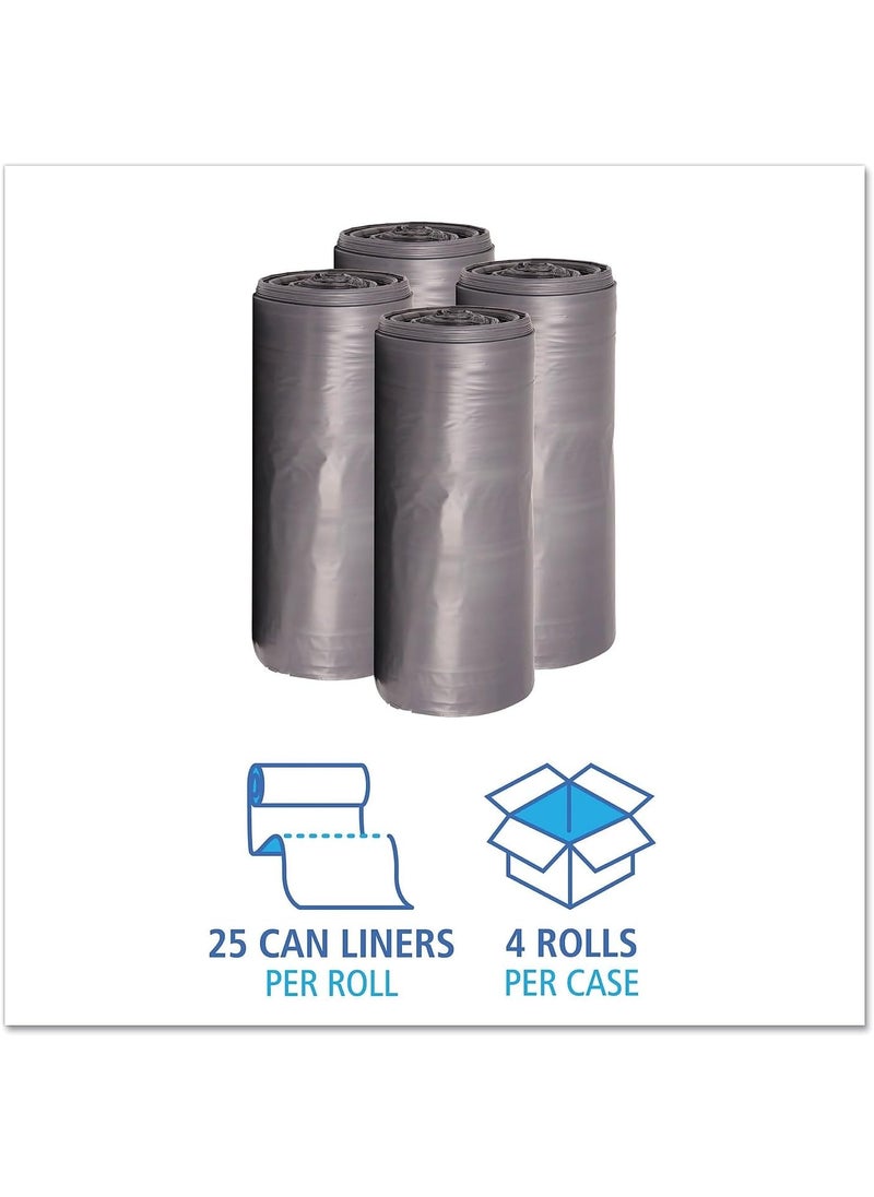 boardwalk Boardwalk 3339SEH LowDensity Can Liners 33gal 11mil 33 x 39 Gray 25 BagsRoll 4 RollsCT  - Image 3