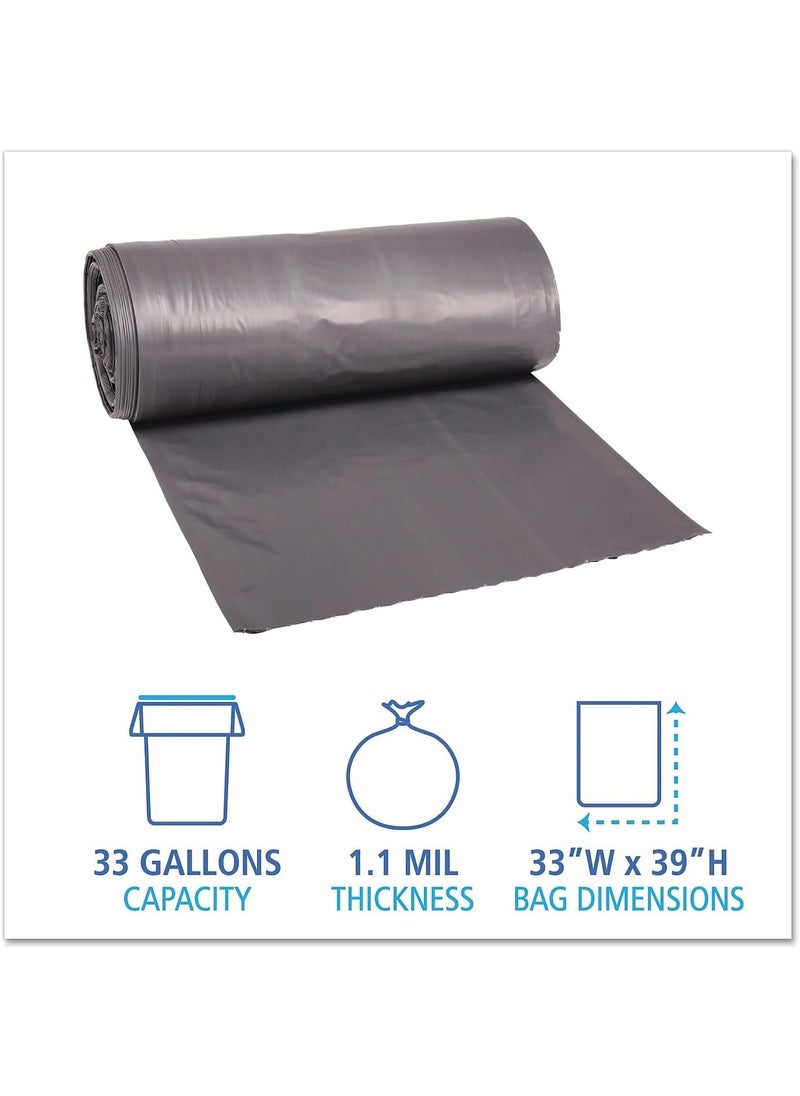 boardwalk Boardwalk 3339SEH LowDensity Can Liners 33gal 11mil 33 x 39 Gray 25 BagsRoll 4 RollsCT  - Image 2