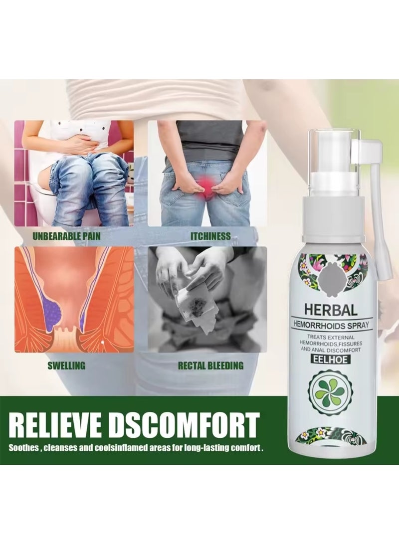 Natural Herbal Hemorrhoid Spray, Internal & External Hemorrhoid Treatment, Fast Acting Herbal Relief Cream - Image 4
