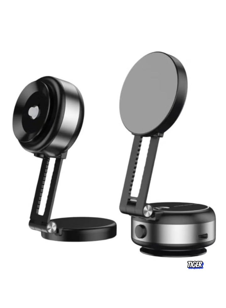 TIGER Vacuum Double Side Use Magnetic Folding Phone Holder, Suction Cup, Angle Adjustable, Silicone Scratch-Free, Multi-Scenario Use – Universal Mobile Stand for Car, Desk, Home, Office, and More - Image 1