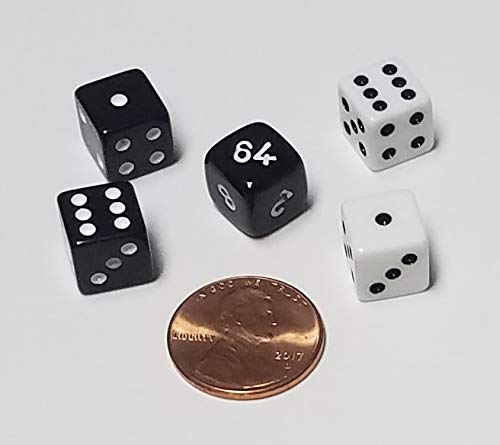 Rook Robot Backgammon Doubling Cube 10mm Dice Set/Replacement or Travel Set Very Small - Image 1