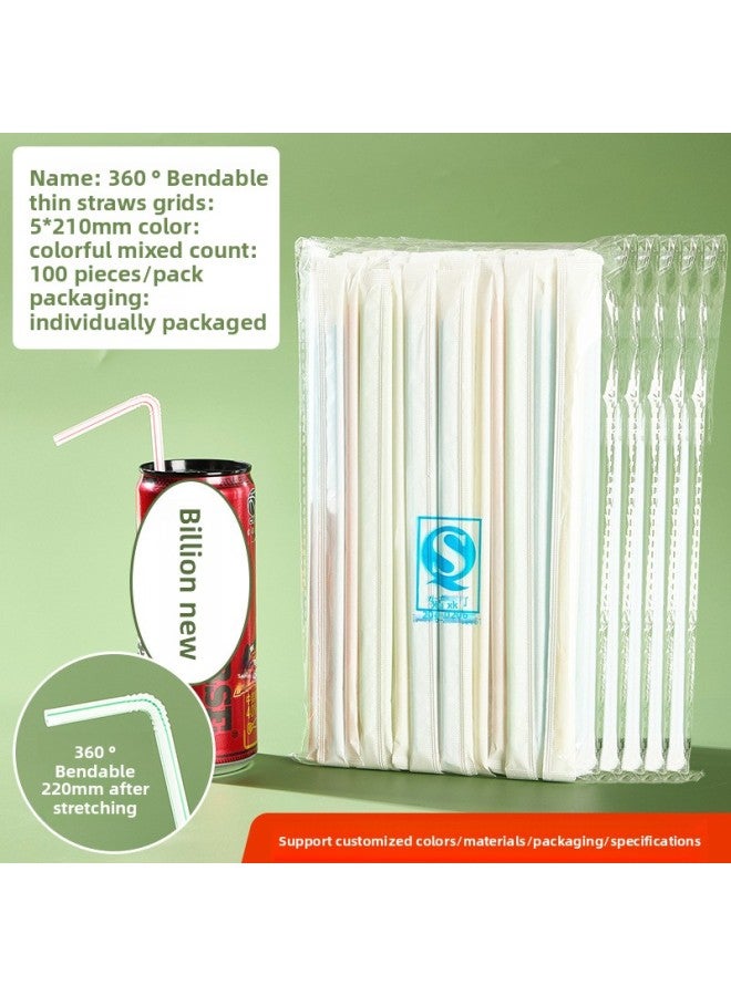 5*210mm Bendable Elbow Straws, Disposable Individually Packaged, 4000 Special Straws For Canned Cola And Coconut Milk 