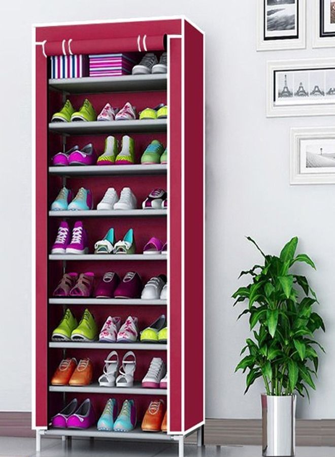 fashionhome 9 Tiers Dustproof Cover Shoes Cabinet Storage Organizer for Hallway Living Room 60 x 30 x 155 cm - Image 1