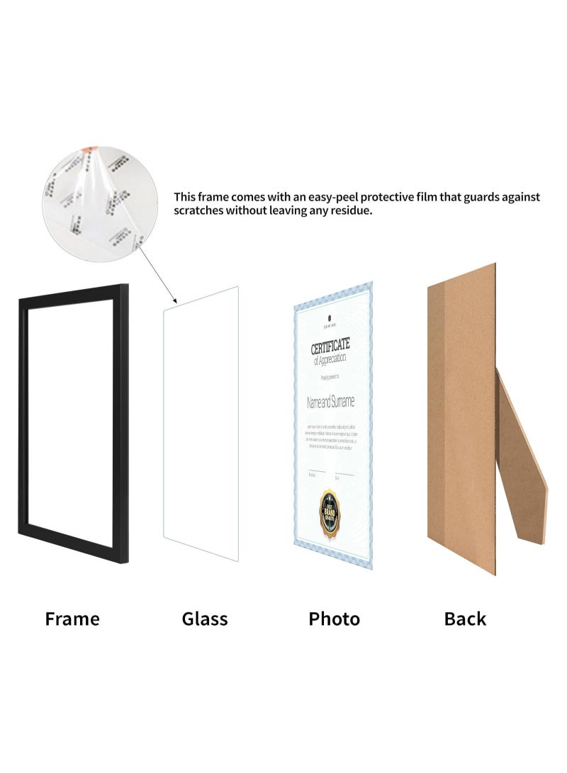 FASHION HOME 4 Packs A4 Display Picture Wall Hanging Photo Certificate Wooden Frame  - Image 3