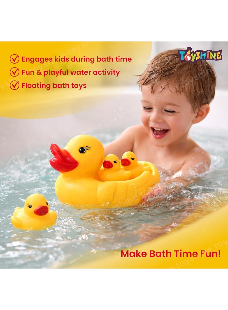 Toyshine Squeezy Chu Chu Ducks, Duck Family, Bath Toy with Sound (Yellow, Set of 3) - Image 2