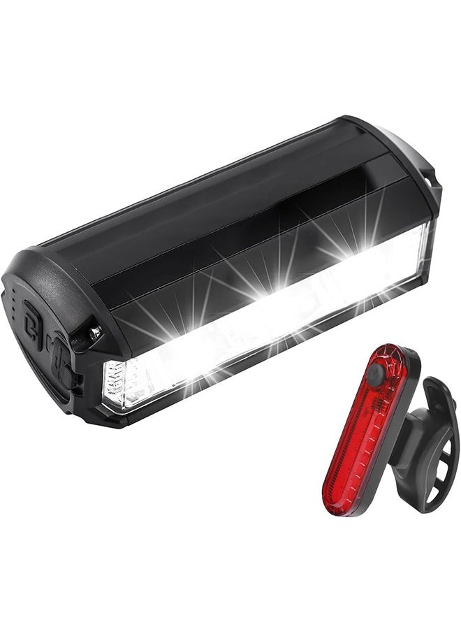 Garlo Bright Bike Light for Night Riding, 1000 Lumen Bicycle Light High Beam Low Beam, USB Rechargeable Bicycle Headlight Set, Waterproof Bike Headlight and Taillight for Adult Kid Mountain  - Image 1