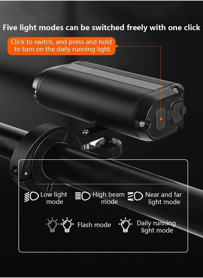 Garlo Bright Bike Light for Night Riding, 1000 Lumen Bicycle Light High Beam Low Beam, USB Rechargeable Bicycle Headlight Set, Waterproof Bike Headlight and Taillight for Adult Kid Mountain  - Image 3
