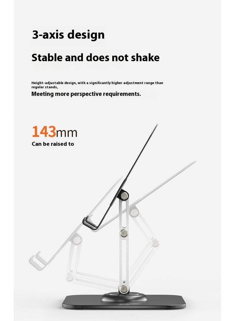 Premium Aluminum Foldable Tablet Stand Q18 – Universal Adjustable & Stable Holder for iPad/iPad Pro/Tablets, 360° Rotation, Desk & Bed Use - Image 5