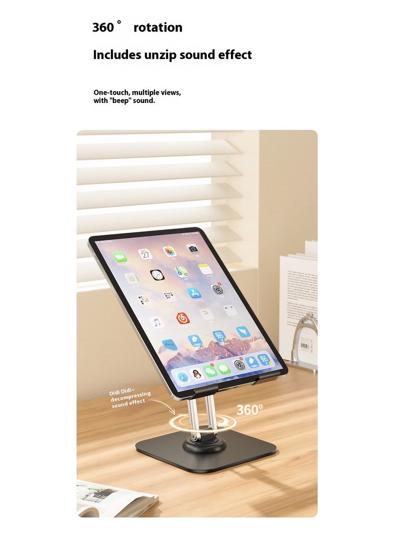 Premium Aluminum Foldable Tablet Stand Q18 – Universal Adjustable & Stable Holder for iPad/iPad Pro/Tablets, 360° Rotation, Desk & Bed Use - Image 4