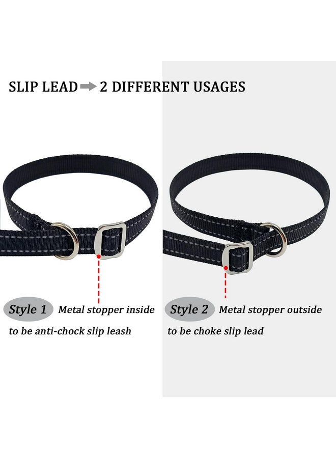 مقود تدريب للكلاب من MayPaw Slip Lead، بعرض 3/4 بوصة من النايلون العاكس مع مقبض مبطن، مقود مسطح للحيوانات الأليفة بطول 6 أقدام لمصففي الشعر والملاجئ ومراكز الإنقاذ والأطباء البيطريين أو دور رعاية الكلاب النهارية - Image 2