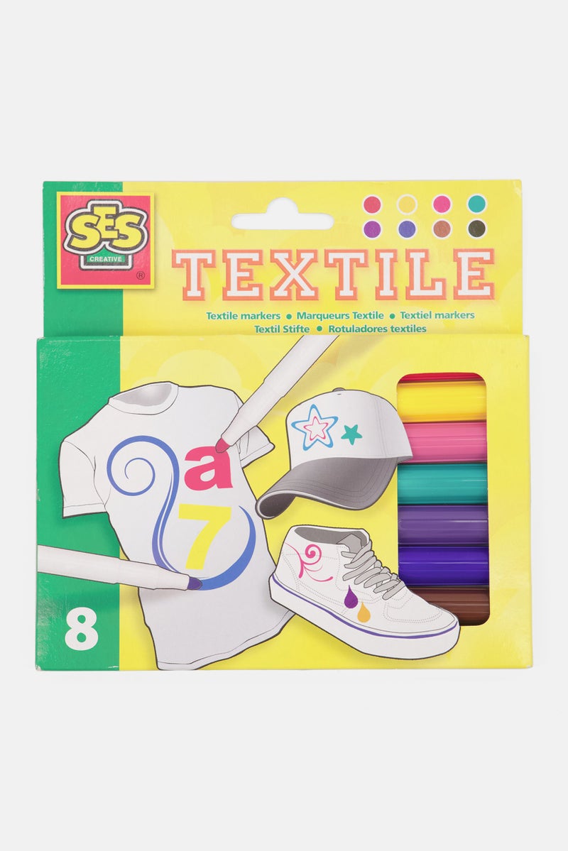 SES Creative 8 Pcs Textile Markers, Yellow Combo  - Image 1
