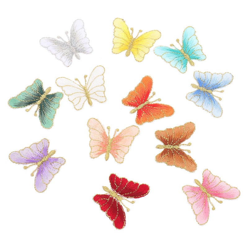 12pcs Butterfly Embroidery Fabric Patches For Clothing Sewing DIY Crafts Random Colors - Image 2
