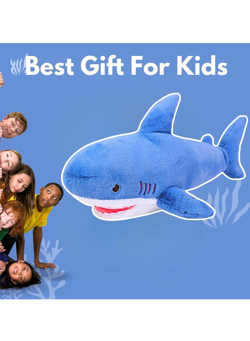 MAGIC VAULT Shark Pillow Toy - Soft Plush Cushion Pillow, Cute Shark Plushie for Kids & Adults, 50cm, Birthday Gift, Comfort Toy, Decorative Pillow, Comfortable Shark Cushion for Home & Office - Image 4