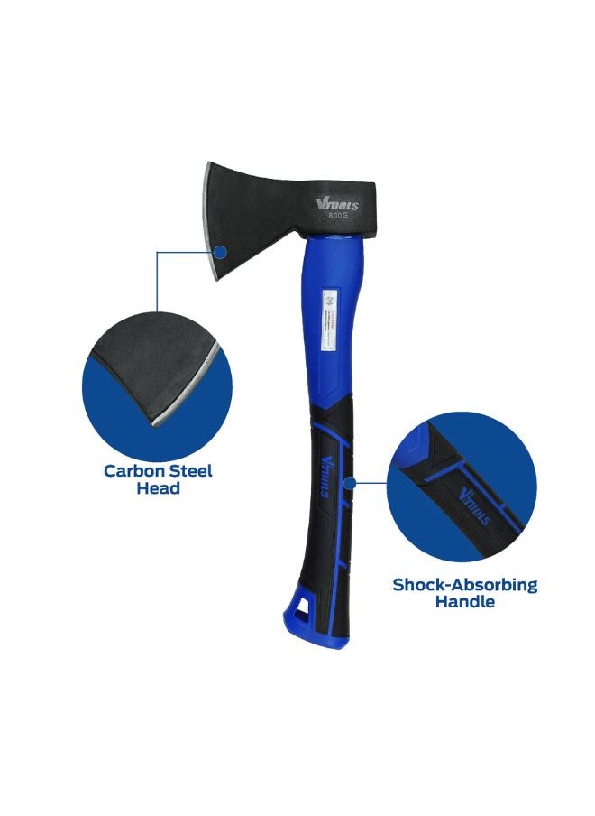 VTOOLS - 15 Inch Carbon Steel Chopping Axe Hammer With Fiber Glass Handle - Image 1