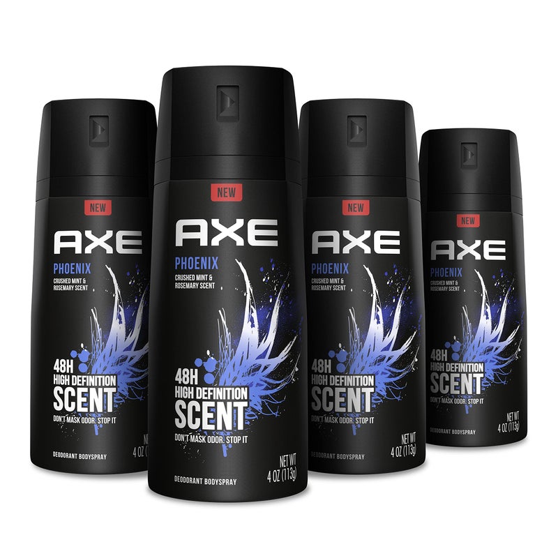 Axe بخاخ جسم أكس مزيل العرق لحماية طويلة الأمد من الروائح، مزيل العرق فينيكس للرجال مص formulated بدون الألمنيوم، 4 أونصات (عبوة من 4) - Image 1