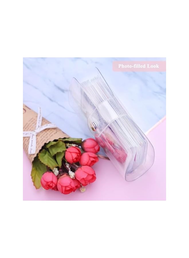 S-TOP 3-Pack 3-Inch Mini Photo Albums, Clear Sequin Portable Photo Cards for Storage Gifts, Handmade Collection Album Sturdy Material for Memory Storage, 36 Pockets Jelly Color Instant Camera Accessories - Image 3
