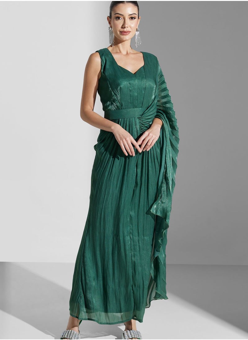 Iyra Plisse Wrap Dress  - Image 4