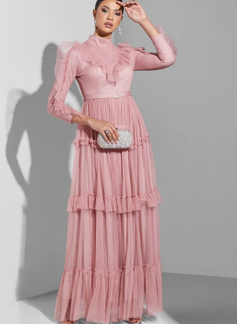 Khizana Ruffled Tulle Dress