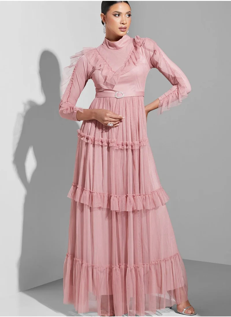 Khizana Ruffled Tulle Dress