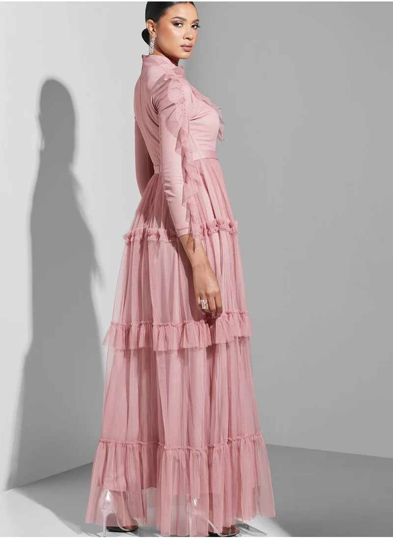 Khizana Ruffled Tulle Dress