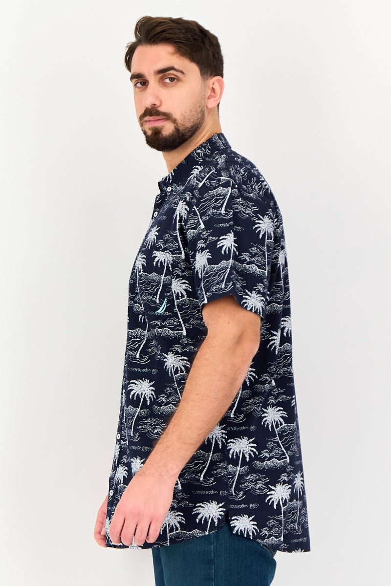 NAUTICA Men Classic Fit Allover Print Short Sleeve Casual Shirt, Multicolor - Image 4