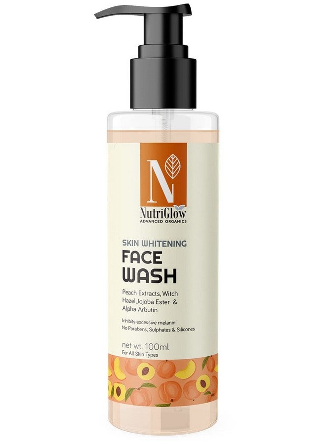 NutriGlow Advanced Organics Advanced Organics Skin Whitening Face Wash With Peach Extracts/All Skin Types, 100 ml - Image 1