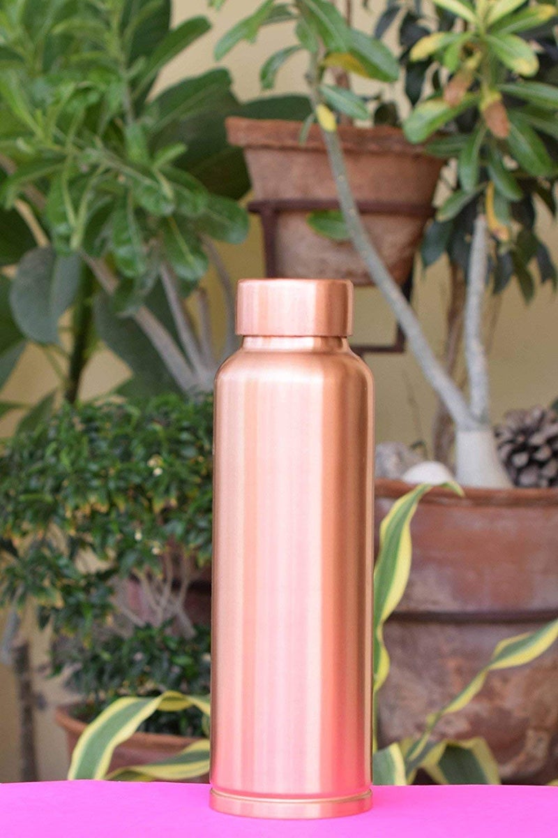 PIEPOT PIEPOT 100 Pure Copper Water Bottle 1 Litretamba bottle 1 litreDrinking Water bottle copper Brown Pack of 1 Ring Base Bottle  - Image 2