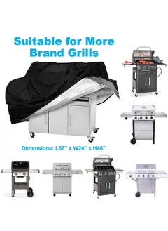 SenseYo SenseYo Waterproof Heavy Duty BBQ Gas Grill Cover for Outside (57'' L x 24'' W x 46'' H, Black)  - Image 3