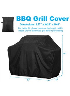 SenseYo SenseYo Waterproof Heavy Duty BBQ Gas Grill Cover for Outside (57'' L x 24'' W x 46'' H, Black)  - Image 2