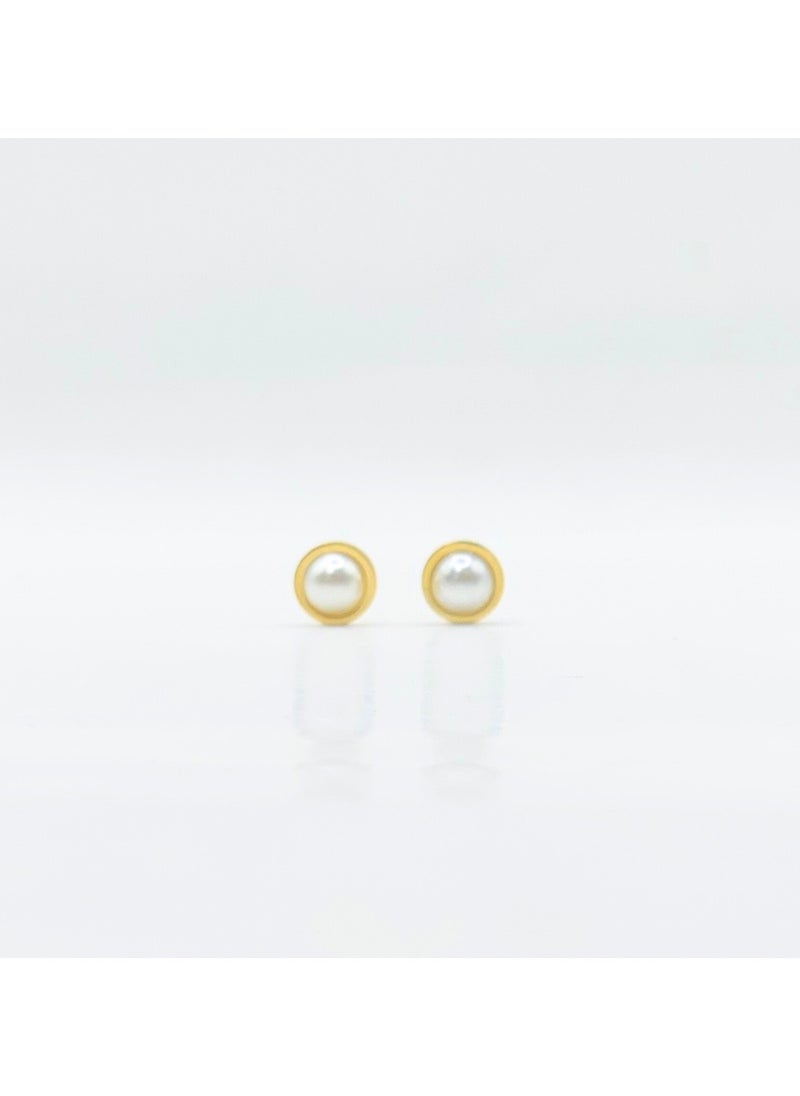 Earss Gold Pearl Single Charm - 8mm | Stainless Steel | 18K Gold Plated  - Image 1