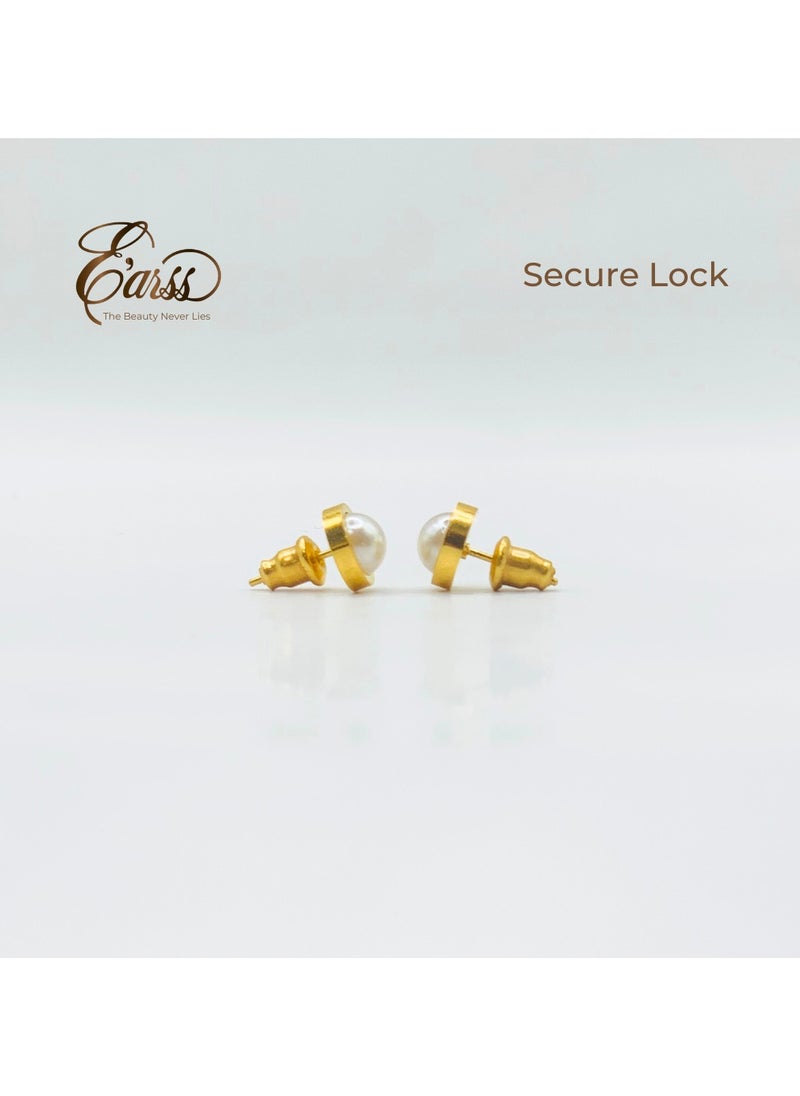 Earss Gold Pearl Single Charm - 8mm | Stainless Steel | 18K Gold Plated  - Image 5