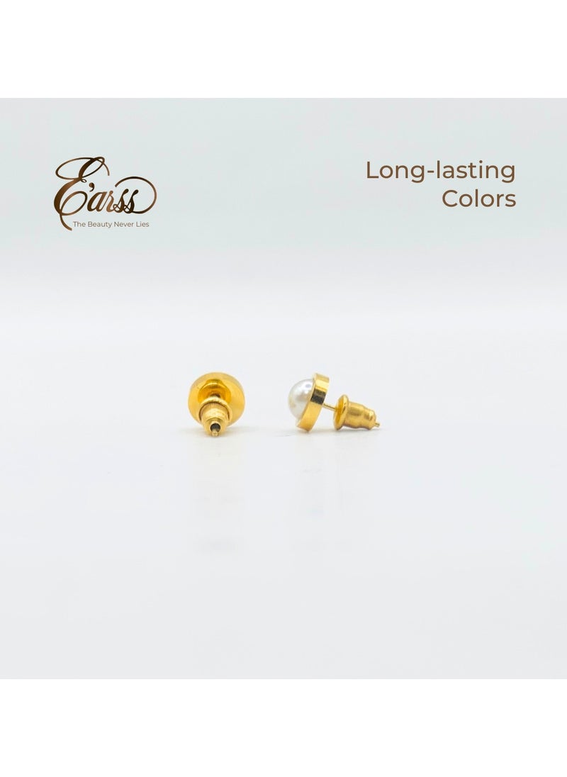 Earss Gold Pearl Single Charm - 8mm | Stainless Steel | 18K Gold Plated  - Image 4