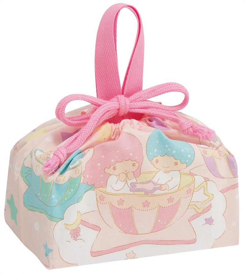 Skater Bento Drawstring Bag, Little Twin Stars, Sparkly Amusement Park, Sanrio, Made in Japan - Image 1