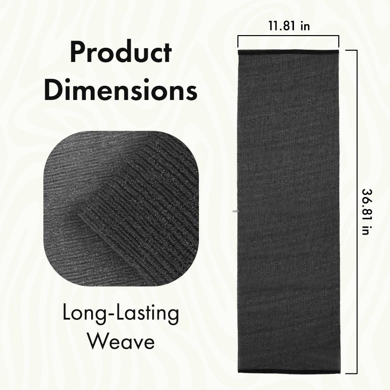 Bathway Exfoliating Washcloth, Nylon Bath Towel Body Scrubber with Hanging Strap, Back Scrubber for Shower Japanese Washcloth Loofah - Deep Clean & Rich Lather (Black & White & Gray, Pack of 3) - Image 4