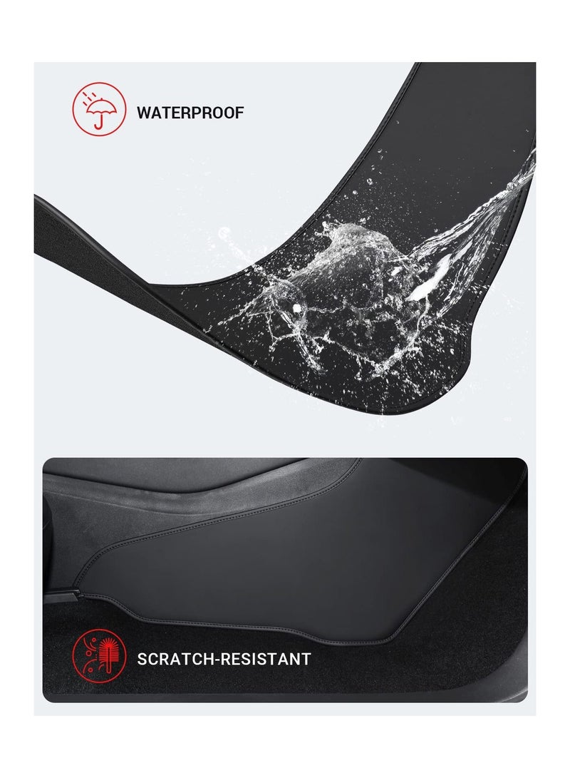SYOSI 2PCS Side Anti-Kick Mats for Tesla Model 3 2017-2023, Leather Pad Side Mats Leather Side Pads Interior Accessories Center Console Anti-Kick Mats Scratch Resistant Mats Anti-Kick Mats Waterproof  - Image 3