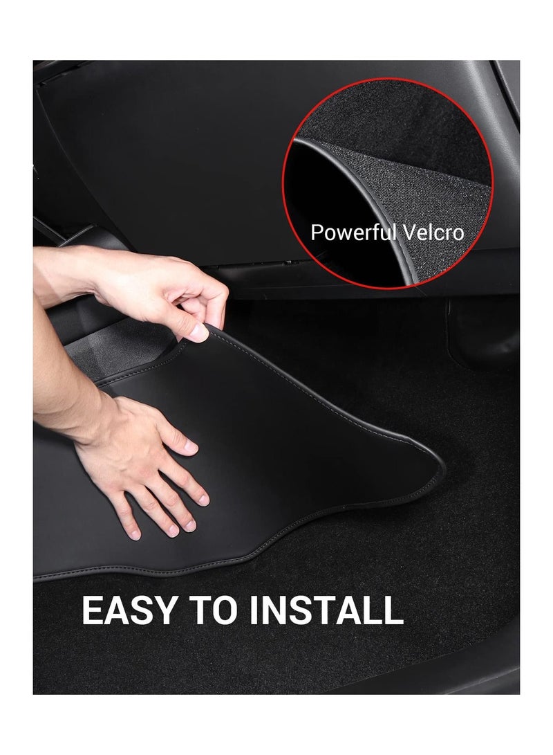 SYOSI 2PCS Side Anti-Kick Mats for Tesla Model 3 2017-2023, Leather Pad Side Mats Leather Side Pads Interior Accessories Center Console Anti-Kick Mats Scratch Resistant Mats Anti-Kick Mats Waterproof  - Image 5
