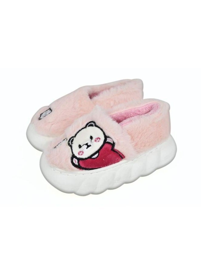 Kids Fur Shoes with Rubber Sole for Home "Fits 2 Size Smaller"