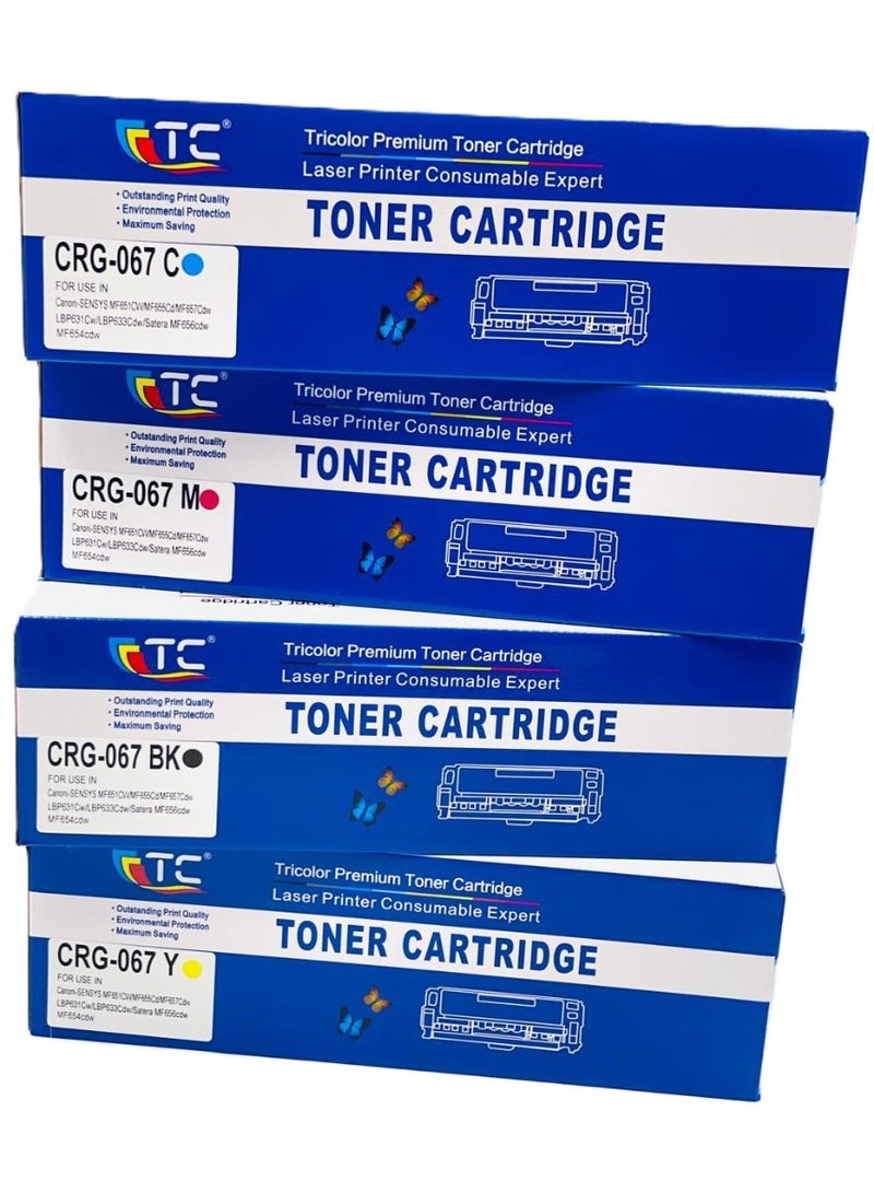 TC 067 Compatible Toner Cartridge (SET) Replacement for Canon Color ImageClass LBP632Cdw, LBP633Cdw, MF652Cw, MF653Cdw, MF654Cdw, MF656Cdw (Black, Cyan, Magenta, Yellow) - Image 2