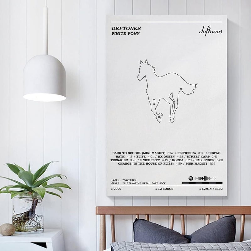 Home Trove Home trove White Pony－Deftones Poster Canvas Poster Wall Decorative Art Painting Living Room Bedroom Decoration Gift Unframe-style12x18inch(30x45cm) - Image 3