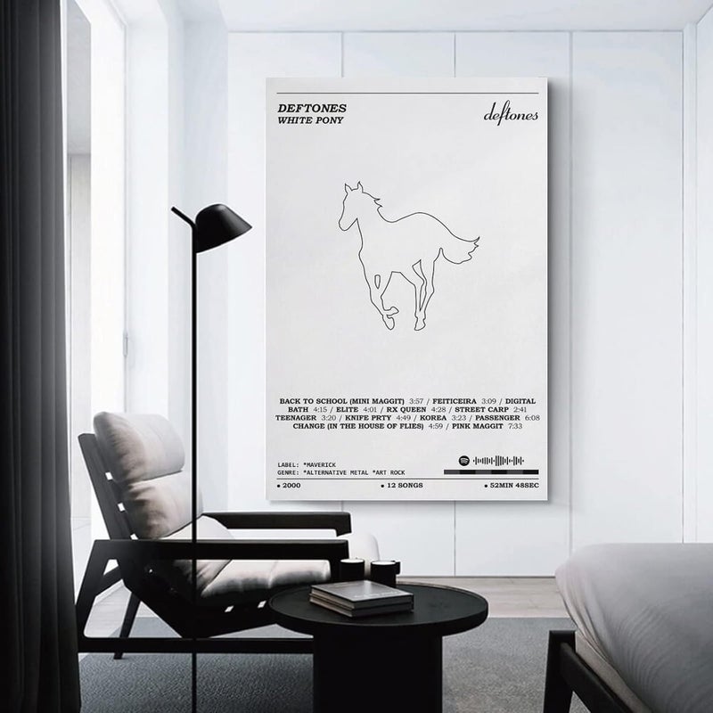Home Trove Home trove White Pony－Deftones Poster Canvas Poster Wall Decorative Art Painting Living Room Bedroom Decoration Gift Unframe-style12x18inch(30x45cm) - Image 2