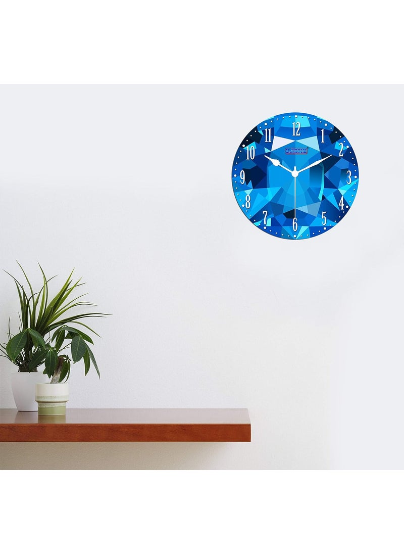 KARTIK KARTIK™ Digital Print Designer Wood Wall Clock for Home/Living Room/Bedroom/Kitchen and Office, 11x11 Inches, Blue  - Image 2